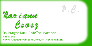 mariann csosz business card